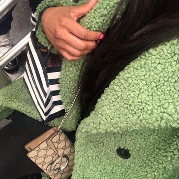 green teddy coat zara